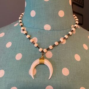 Raw & Rebellious White Crescent Bone Necklace